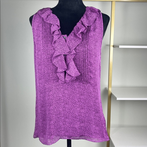 Banana Republic Tops - Banana Republic Purple Ruffle Sleeveless Top Ladies Size 6